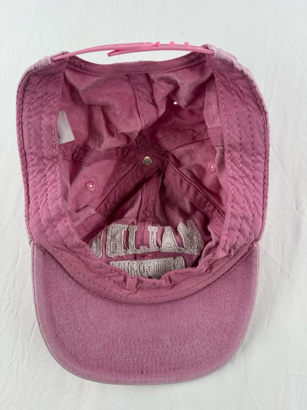 Y2K Style Pink Malibu California Embroidered 100% Cotton Hat - Picture 4 of 5
